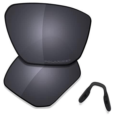 Saucer Premium Ersatzgläser und Nasenpads für Oakley Targetline OO9397 Sonnenbrille, Schild, schwarz, polarisiert, Einheitsgröße von Saucer