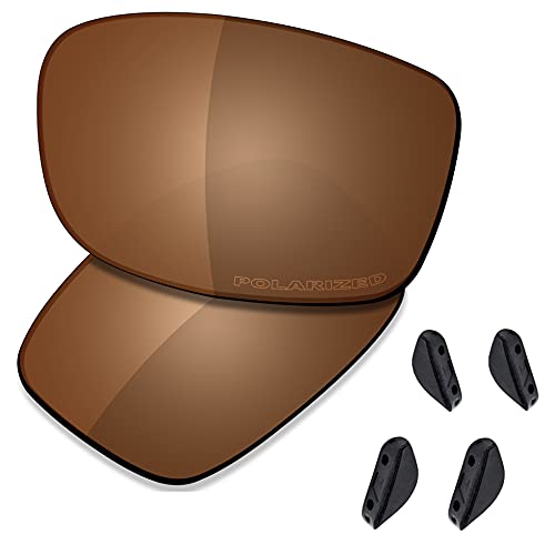 Saucer Premium Ersatzgläser und Nasenpads für Oakley Turbine XS OJ9003 Sonnenbrille, Bernsteinbraun, polarisiert, Einheitsgröße von Saucer