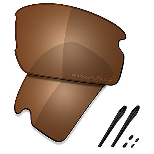 Saucer Premium gläser & Gummikits für Oakley Flak 2.0 OO9295 Sonnenbrille, (High Defense â€“ Bernsteinbraun polarisiert), EinheitsgröÃŸe von Saucer