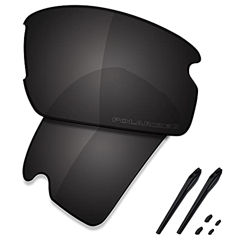 Saucer Premium gläser & Gummikits für Oakley Flak 2.0 OO9295 Sonnenbrille, (High Defense â€“ Carbon Schwarz polarisiert), EinheitsgröÃŸe von Saucer