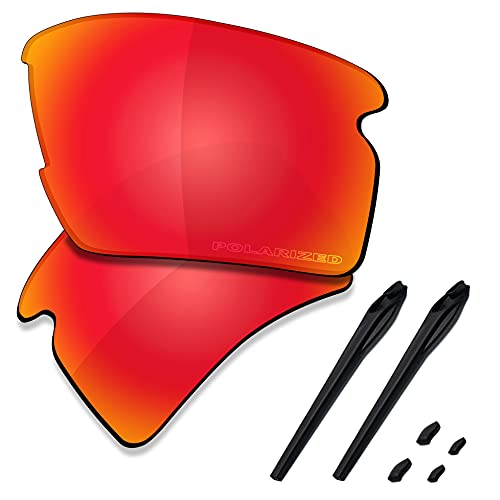 Saucer Premium gläser & Gummikits für Oakley Flak 2.0 XL OO9188 Sonnenbrille, (High Defense â€“ Feuerrot polarisiert), EinheitsgröÃŸe von Saucer