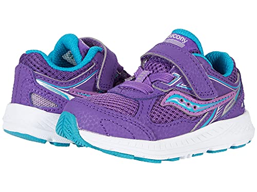 Saucony Cohesion 14 Alternative Closure JR Running Shoe, Purple/Turq, 4 US Unisex Little Kid von Saucony