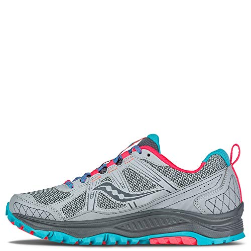 Saucony Damen Excursion TR10 Laufschuhe, Mehrfarbig (Grau/Blau/Coral Rot), 38.5 EU von Saucony