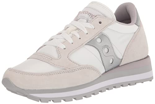 Saucony Damen Jazz Triple Sneaker, weiß/Silber, 38.5 EU von Saucony