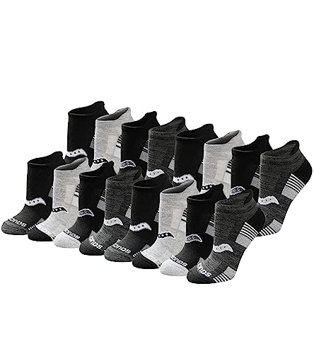 Saucony Damen Multipack Performance Heel Tab Athletic Socken, Schwarz Weiß sortiert (16 Paar), Medium von Saucony