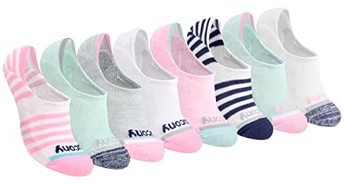 Saucony Damen No Show Cushioned Invisible Liner, Available in S-l (8, 16 Pairs) Socken, Modisch Sortiert (8 Paar), Medium (8er Pack) von Saucony