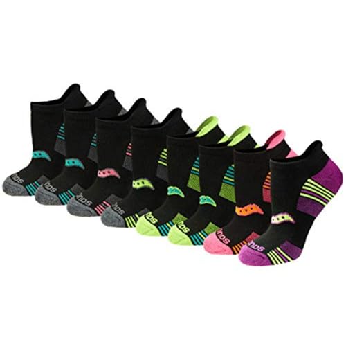 Saucony Damen Rundry Performance Heel Tab Athletic, Available in S-l (8, 16, 24 Pairs) Socken, Schwarz, Sortiert (8 Paar), Medium (8er Pack) von Saucony