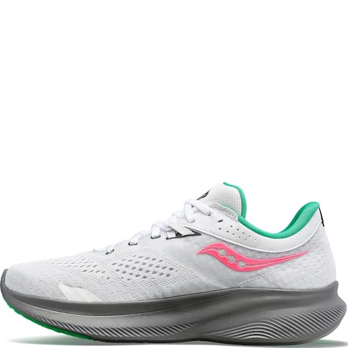 Saucony Damen Ride 16 Sneaker, Weiß/Gravel, 41 EU von Saucony