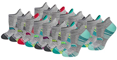 Saucony Damen Multi-pack Performance Heel Tab Athletic Socks Laufshorts, Grau (16 Stück), Shoe Size: 5-10 EU von Saucony
