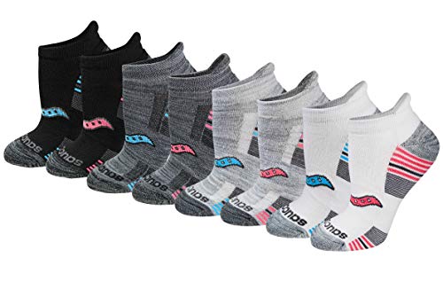 Saucony Damen Multi-pack Performance Heel Tab Athletic Socks Laufshorts, Grau Fashion (8 Stück), Shoe Size: 5-10 EU von Saucony
