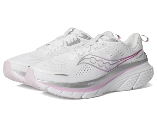 Saucony Damen Guide 18 Road Running Shoe, Weiß/Fuchsia, 40 EU von Saucony