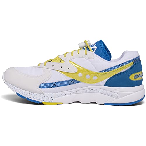 Saucony Herren Aya Sneaker, Weiß/BLZ/Gelb, 42.5 EU von Saucony