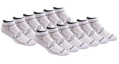 Saucony Herren Bolt Rundry Performance No-Show Multipack Socken Laufsocken, Weiß (12 Paar), Large (12er Pack) von Saucony