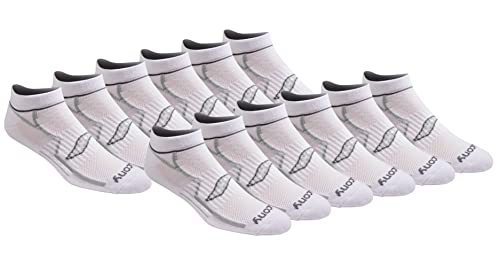 Saucony Herren Rundry Bolt Performance No-Show Socks, Available in M-XXL (6, 18 Pairs) Laufsocken, Weiß (12 Paar), L (12er Pack) von Saucony