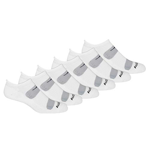 Saucony Herren Rundry Netzsocken, Belüftet, Bequeme Passform, Erhältlich in M-XL (6, 12 Socken, Weiß (6 Paar), Large (6er Pack) von Saucony