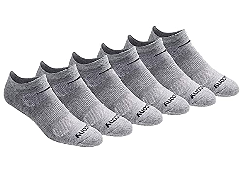 Saucony Herren Saucony Men's 6 Pair Performance Comfort Fit No-show Socken, Grey Basic (6 Paar), L EU von Saucony