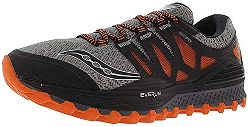 Saucony Herren Xodus ISO Laufschuhe, Grau (Grau/schwarz/Orange) von Saucony