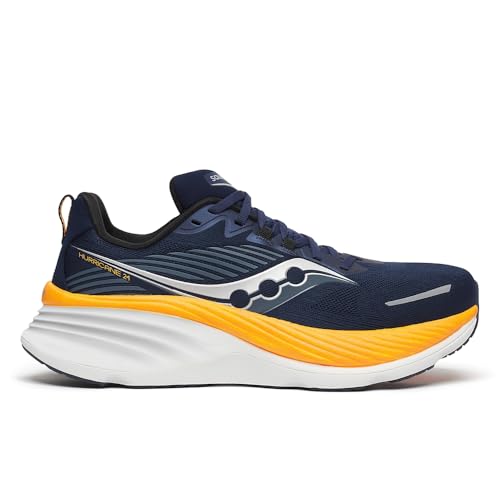 Saucony Hurricane 24 Herren-Sneaker, Marineblau/Schälen, 10 Wide von Saucony