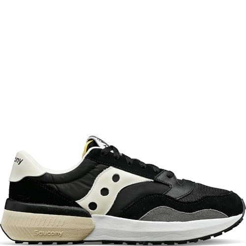 Saucony Jazz Nxt Herren Turnschuhe Low-Top Sneaker mit Echtleder-Anteil S70790-1 Freizeitschuhe Halbschuhe Schwarz/Beige, Größe:42 1/2 von Saucony