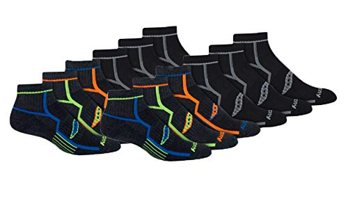 Saucony Men's Multi-Pack Bolt Performance Quarter Socks, Grey (12 Pairs), Shoe Size: 8-12 von Saucony