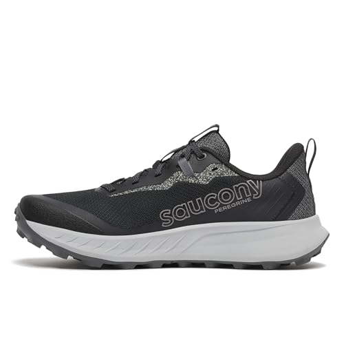 Saucony Herren Peregrine 15 Sneaker, Black/Shadow, 13 Wide von Saucony