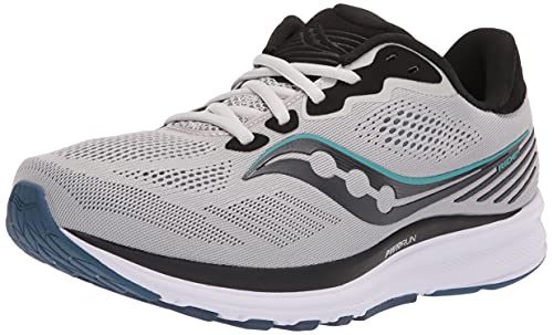 Saucony Men's Ride 14 Running Shoe, Fog/Black/Storm, 7 Wide von Saucony