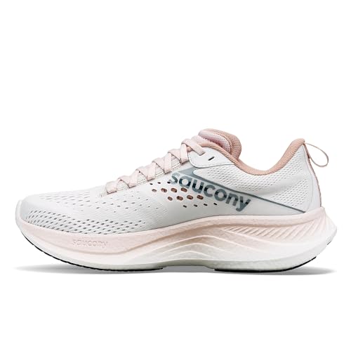 Saucony Damen Ride 17 Laufschuhe Neutralschuh Weiß - Rosa 40,5 von Saucony