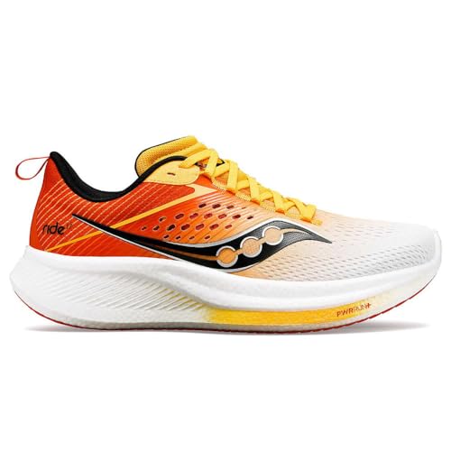 Saucony Herren Ride 17 Laufschuhe Neutralschuh Weiß - Orange 43 von Saucony