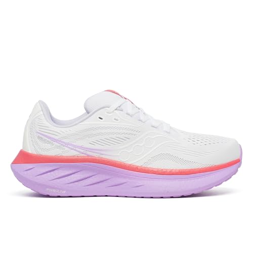 Saucony Ride 18 Damen-Sneaker, weiß/korallenrot, 44 EU Saucony Ride 18 Damen-Sneaker, weiß/korallenrot, 44 EU von Saucony