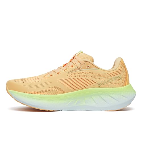 Saucony Women's Ride 18 Sneaker, Peach/Sunny, 40.5 EU von Saucony