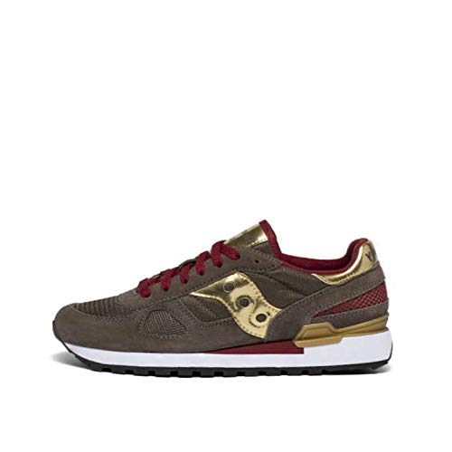 Saucony Sneaker Shadow In Camoscio E Tessuto Verde Scuro, Bordeaux E ORO von Saucony