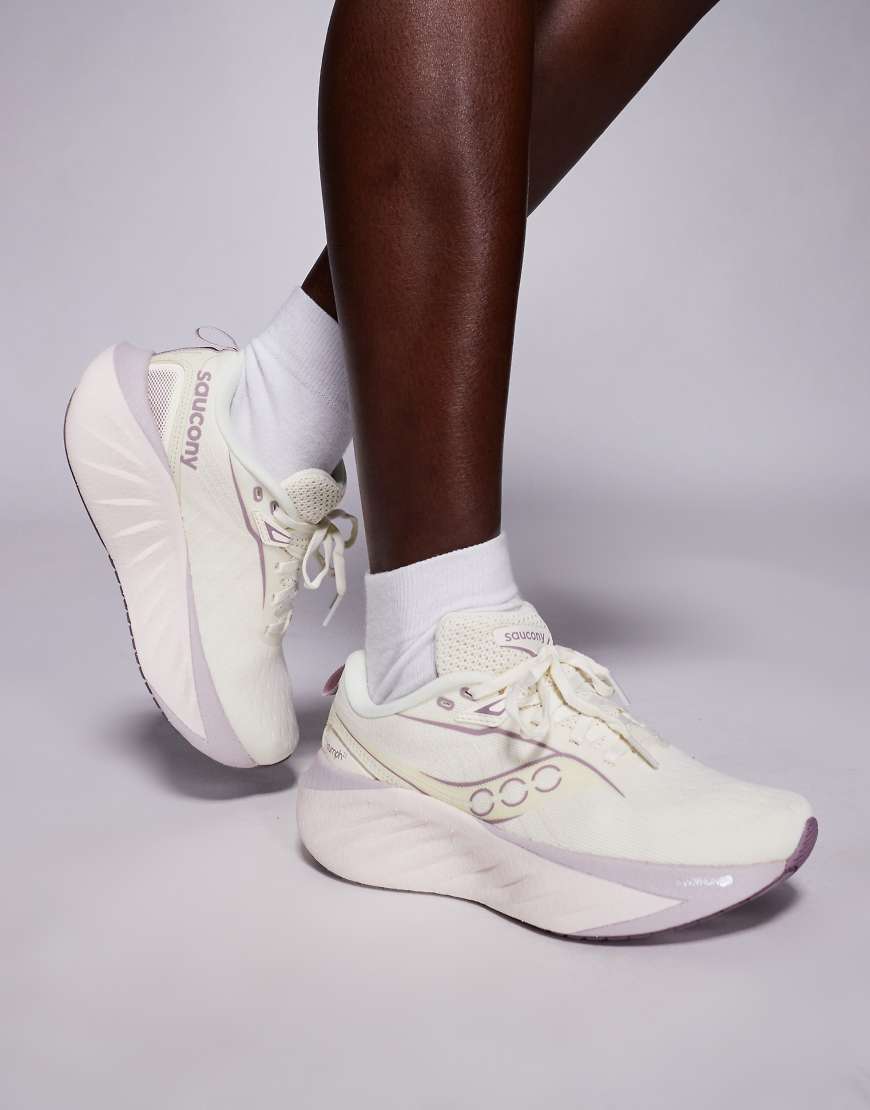 Saucony - Triumph 22 - Neutral-Laufschuhe in Vanille mit Dämpfung-Weiß von Saucony