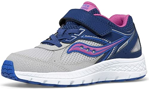 Saucony Unisex-Child Cohesion 14 Alternative Closure Sneaker, Navy/Grey/Grape, 2.5 M US Big Kid von Saucony