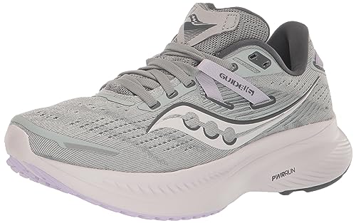 Saucony Women's Guide 16 Sneaker, Concrete/Mauve, 9 von Saucony