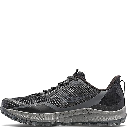 Saucony Women's Peregrine 12 Running Shoe, Black/Charcoal, 8 von Saucony