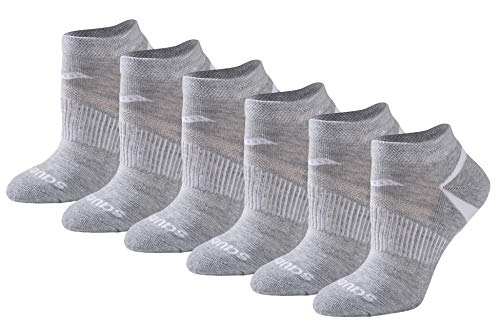 Saucony Women's Selective Cushion Performance No Show Athletic Sport Socks (6 & 12, Grey Basic (6 Pairs), Shoe Size: 5-10 von Saucony