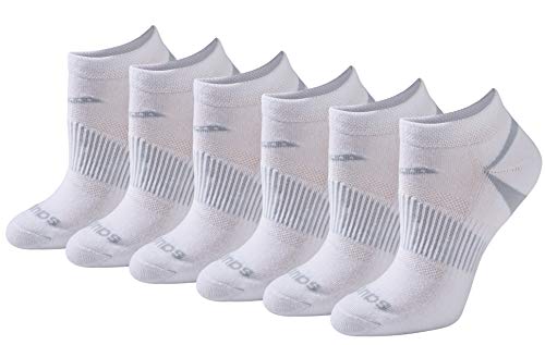 Saucony Women's Selective Cushion Performance No Show Athletic Sport Socks (6 & 12, White Basic (6 Pairs), Shoe Size: 5-10 von Saucony