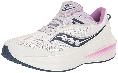 Saucony Women's Triumph 21 Sneaker, White/Indigo, 8 von Saucony