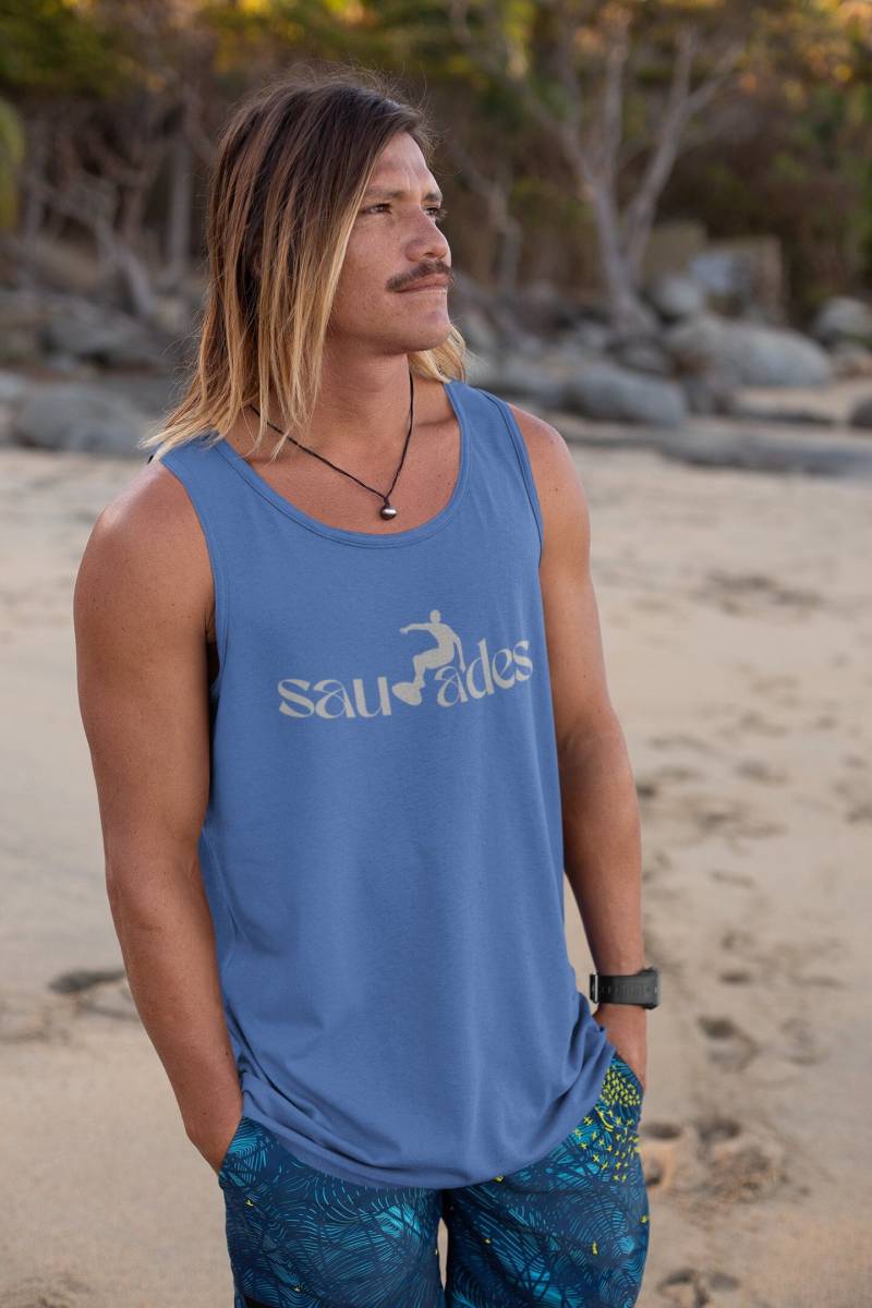 Surfer's Paradise Herren Tank Top Singlet Muskel-Shirt - Embrace The Waves von SaudadesCollective
