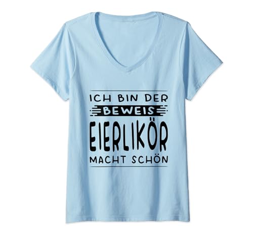 Damen Ich Bin Der Beweis Eierlikör Macht Schön Saufen Kostüm Damen T-Shirt mit V-Ausschnitt Damen Ich Bin Der Beweis Eierlikör Macht Schön Saufen Kostüm Damen T-Shirt mit V-Ausschnitt von Saufen Kostüm Damen Mädelsabend Party