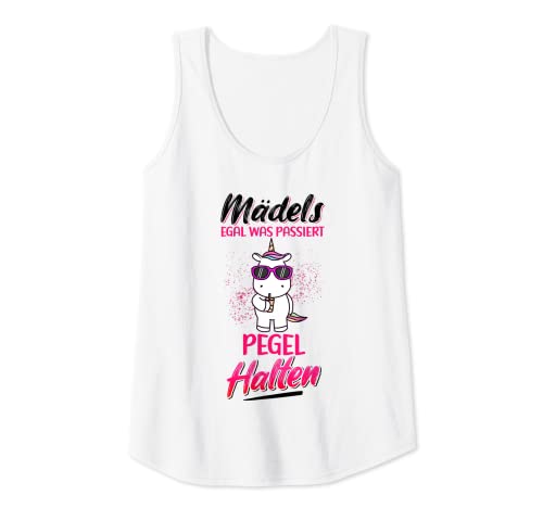 Damen Mädels Egal Was Passiert Pegel Halten Einhorn Fun Schnaps Tank Top von Saufen Schnaps Trinkspiel Geschenkideen & Designs