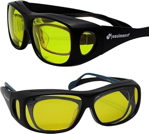 Saulmann® Herren und Damen Polarisierte Blendschutz Nachtfahrbrille HD Nachtsicht Gelb Fahrbrille - Polbrille SM5775 von Saulmann