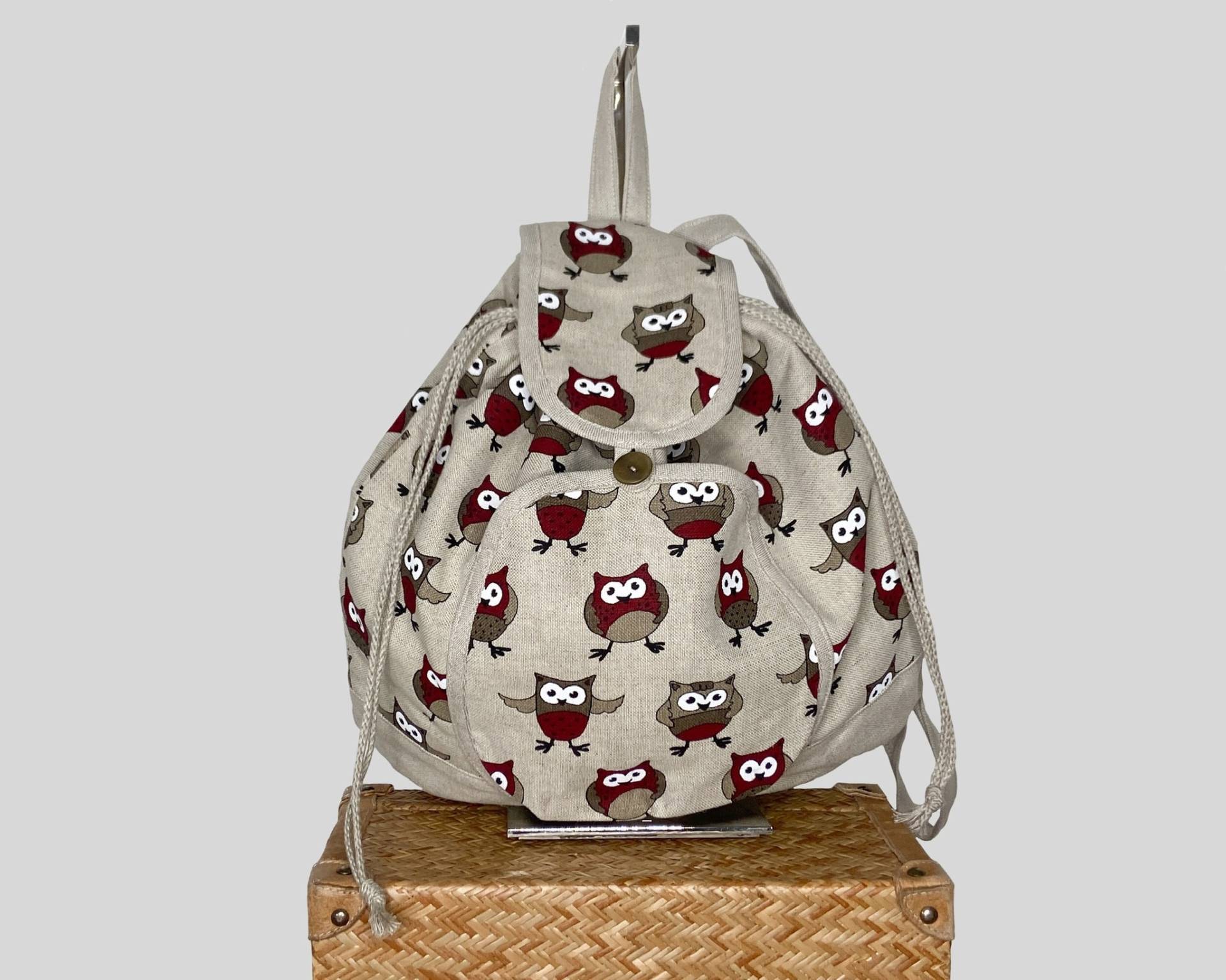 Leinen Rucksack Mit Wasserdichter Basis Kordelzug Boho Tasche Reiserucksack Leinen Rucksack Mit Wasserdichter Basis Kordelzug Boho Tasche Reiserucksack von SavaSeasonsUS