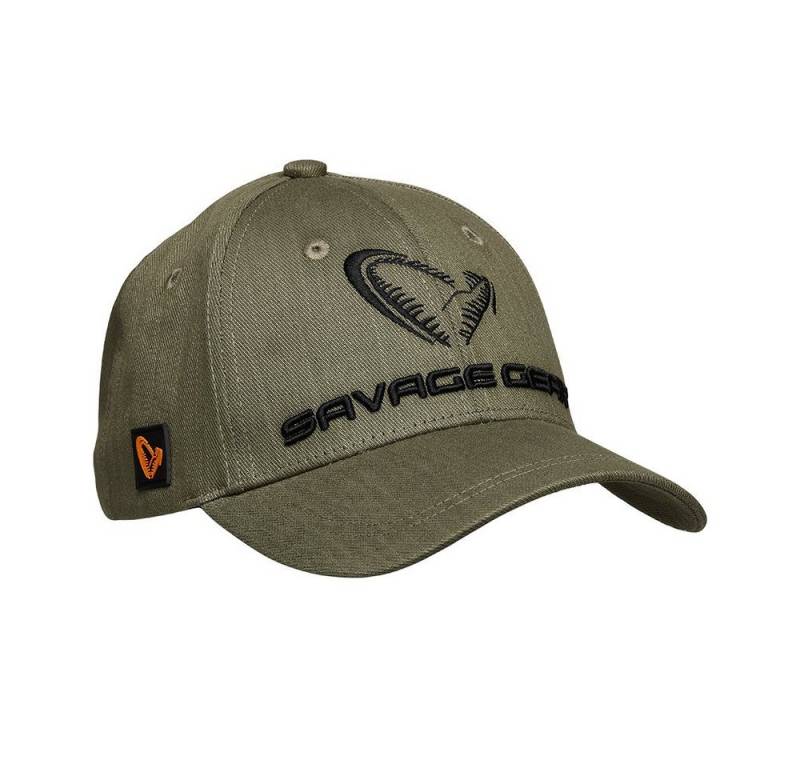 Savage Gear Baseball Cap Catch Cap Onesize Olive Green Kappe Cappy Mütze Baseballmütze Verstellbarer Riemen mit Stoff- und Metallschnalle auf der Rückseite von Savage Gear