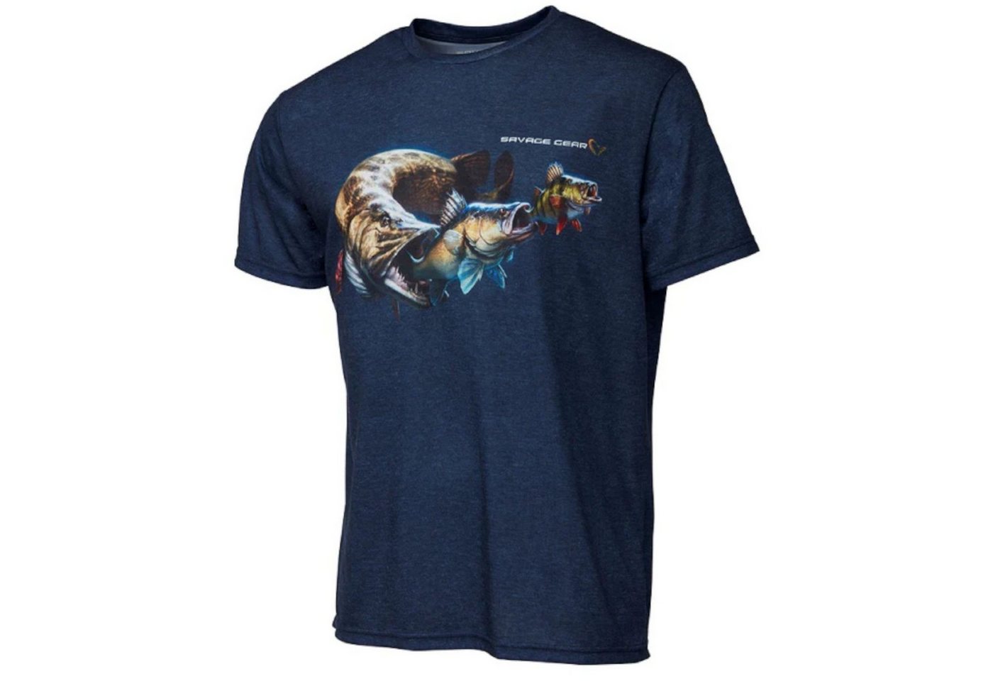 Savage Gear T-Shirt Savage Gear Cannibal T-Shirt Blue - Angelshirt von Savage Gear