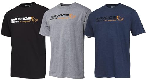 Savage Gear Unisex Signature Logo T-Shirt, Schwarze Tinte, M EU von Savage Gear