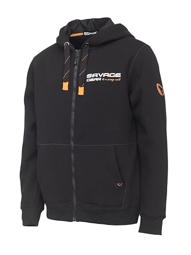 Savage Gear Unisex Urban Zip Hoodie Hooded Sweatshirt, Schwarze Tinte, XXL von Savage Gear