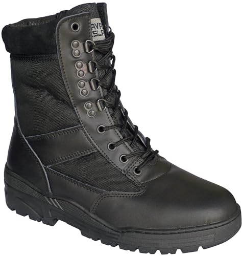 Savage Island Leder Stiefel Kampfstiefel Einsatzstiefel Militär Bundeswehr Wandern Tactical Boot Schwarz, 42 EU von Savage Island