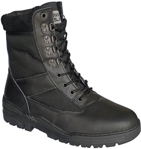 Savage Island Leder Stiefel Kampfstiefel Einsatzstiefel Militär Bundeswehr Wandern Tactical Boot Schwarz von Savage Island