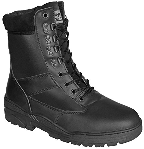 Savage Island Leder Stiefel Kampfstiefel Einsatzstiefel mit Militär Bundeswehr Wandern Tactical Boot Schwarz Vollleder von Savage Island